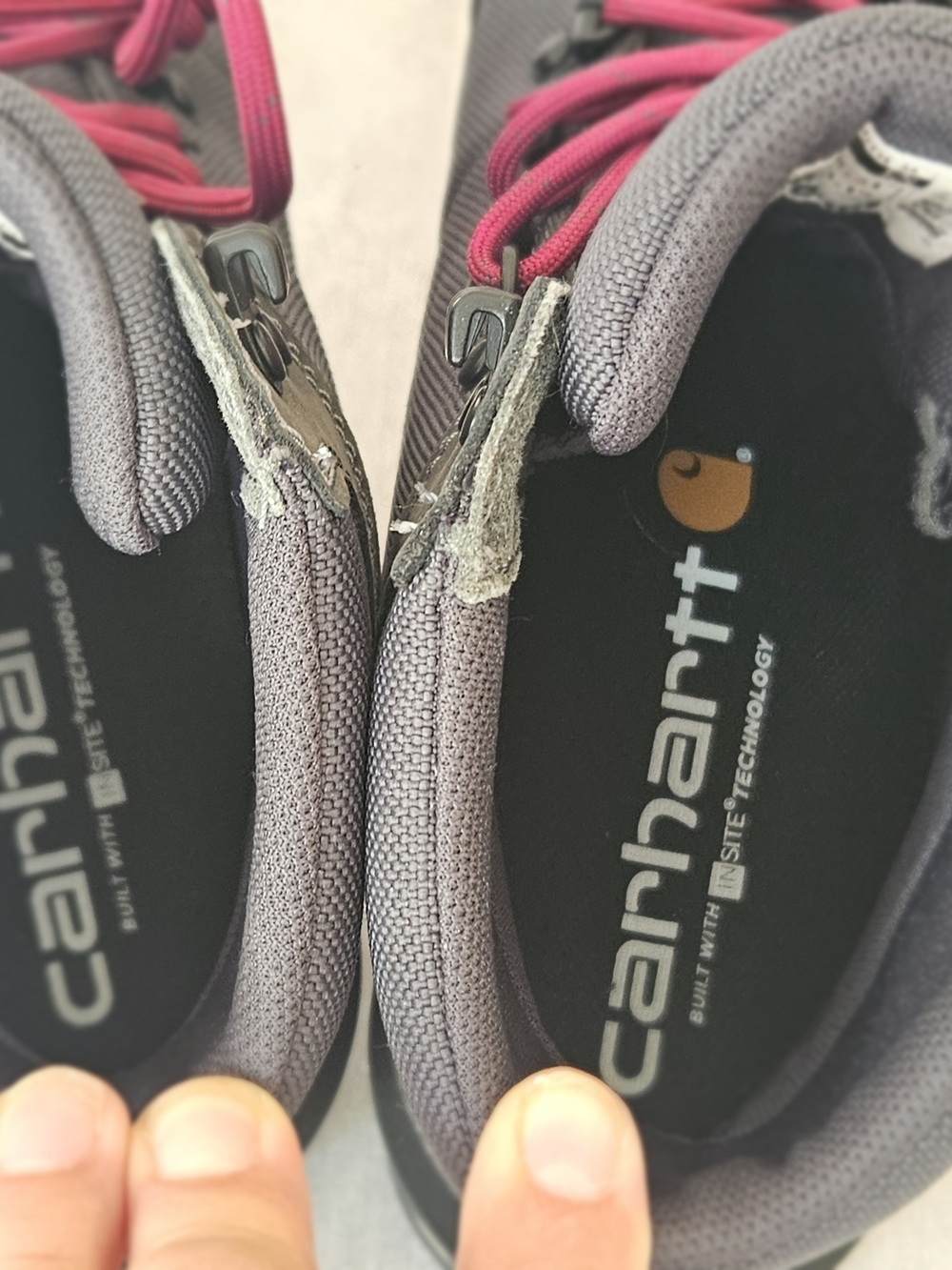 Carhartt Women's 6" Waterproof Soft Toe Work Boots Grey Pink Size 10 M - Picture 9 of 12